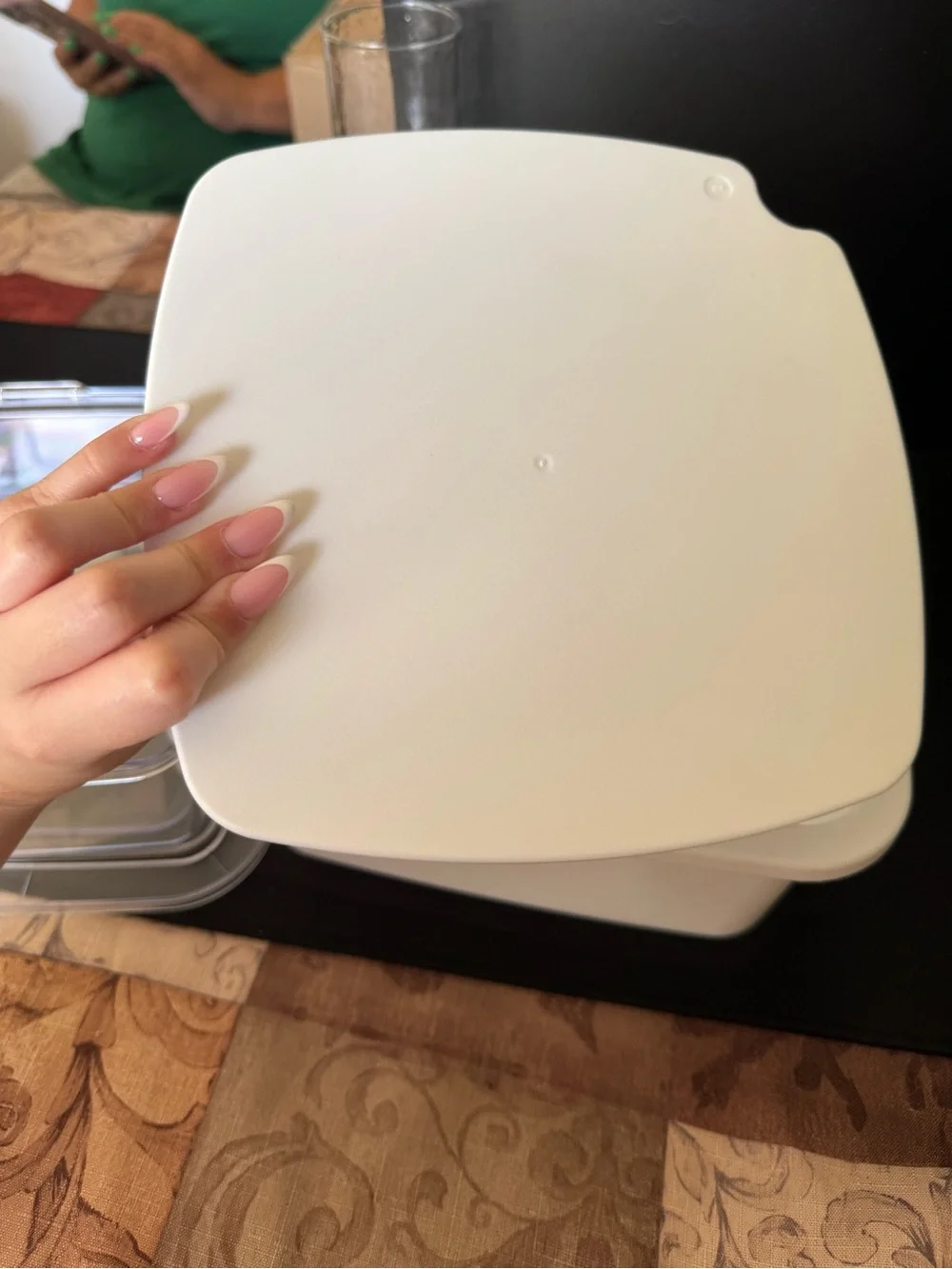 Pampered Chef Cool And Serve Bowl White Food Storage Container Clear Lid NEW